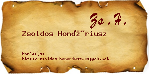 Zsoldos Honóriusz névjegykártya